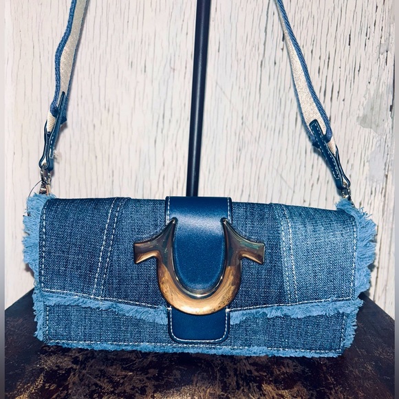 🌟🪬True Religion Frayed Denim Crossbody Bag-NWT🌟🪬 - Picture 7 of 14